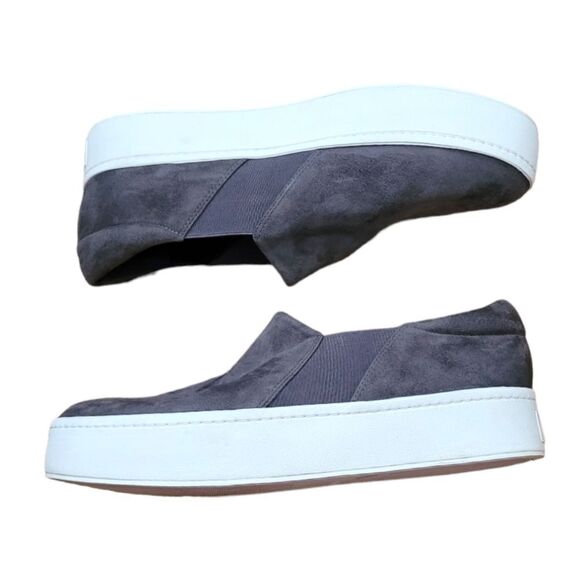 🩶”Vince” Dark Gray Warren Suede Platform Slip On Skate Sneakers Size 10 🩶 - Picture 3 of 10